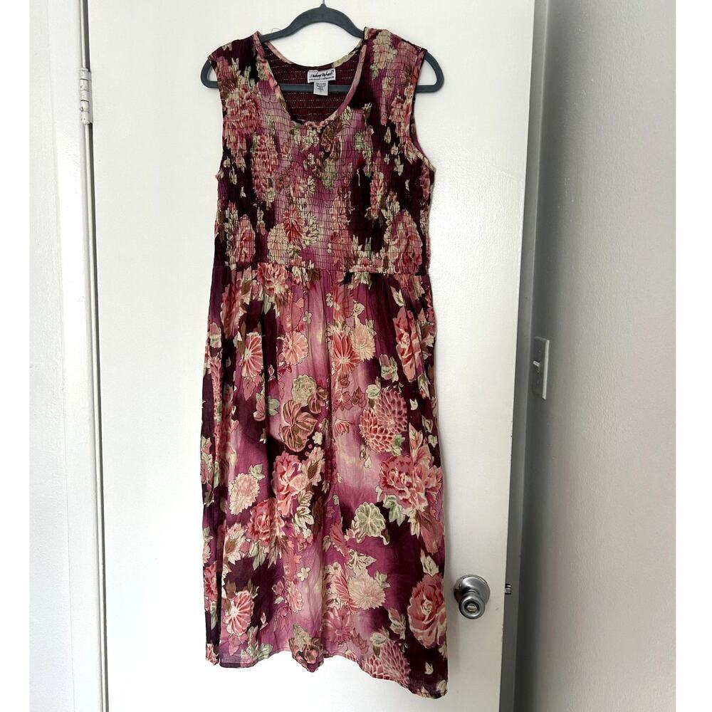 Vintage floral smocked mini dress